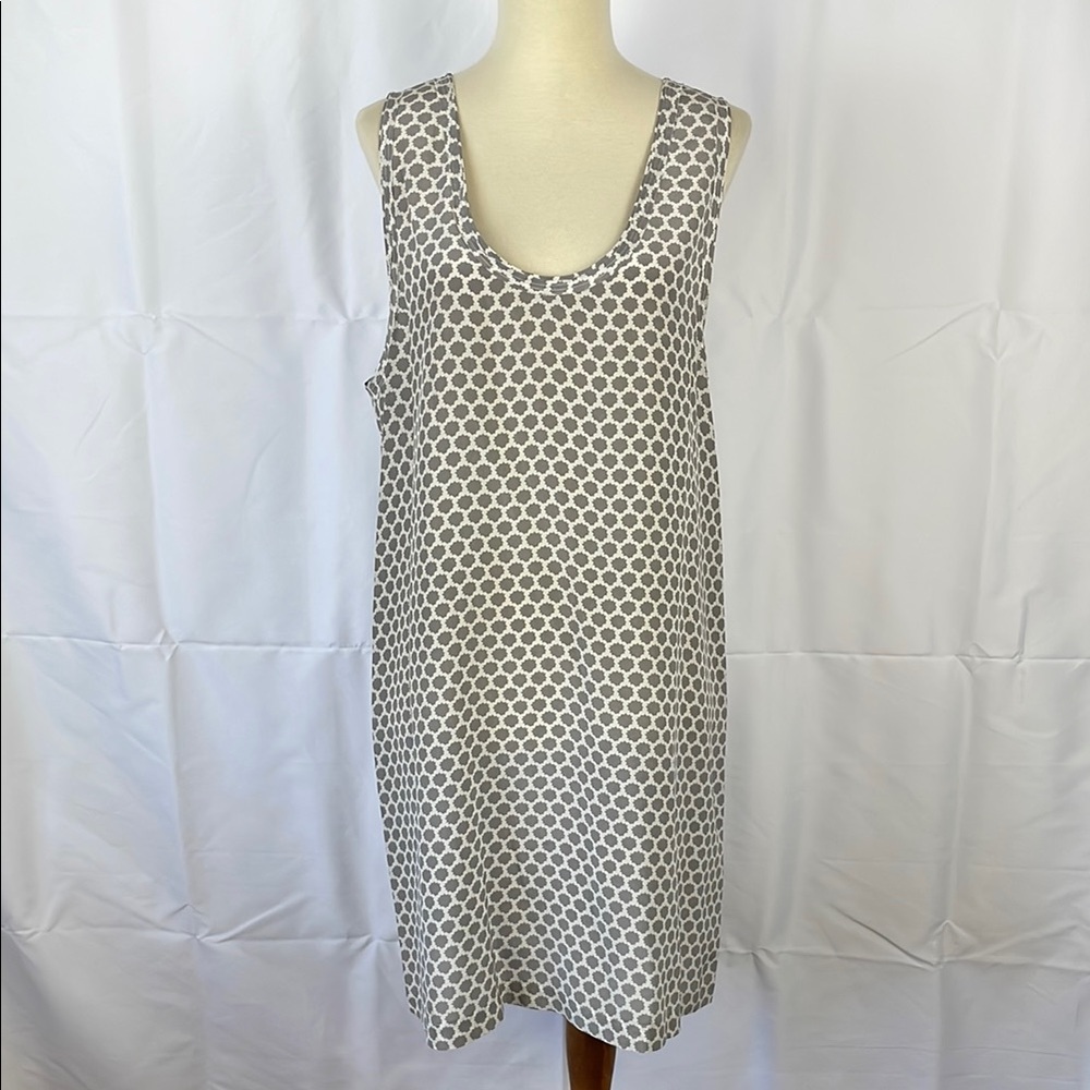 Joie Gray Patterned 100% Silk Tank Slip Dress with Scoop Neckline - Size Small